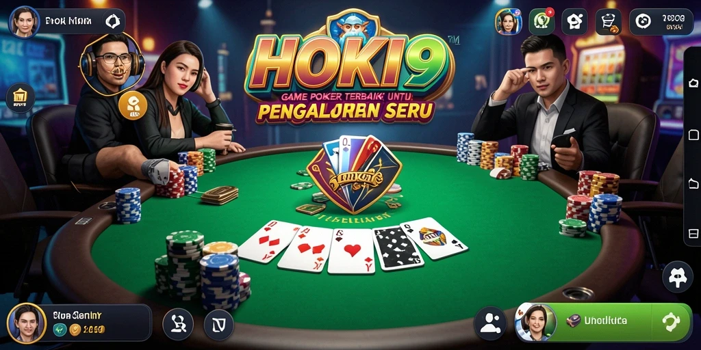 Tampilan gameplay poker seru di HOKI9.