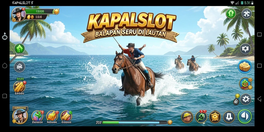 Tampilan grafik tajam dari gameplay Racing KAPALSLOT yang mendebarkan.