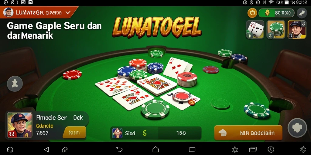 Screenshot gameplay LUNATOGEL menampilkan momen seru bermain Gaple.