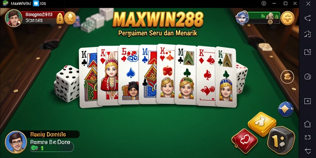 Tampilan gameplay menarik dari MAXWIN288 yang menggambarkan keseruan bermain Domino.
