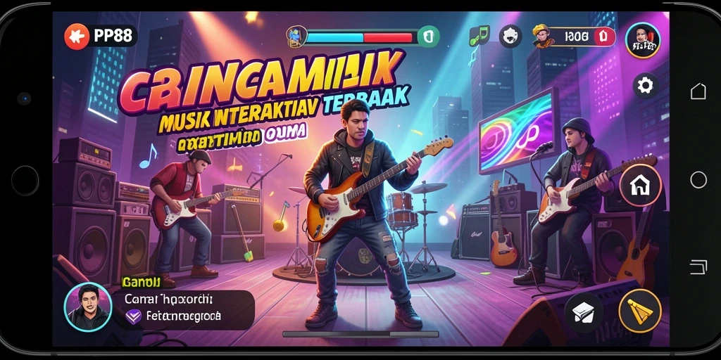 Screenshot gameplay PP88 menampilkan antarmuka menarik dengan berbagai pilihan lagu.