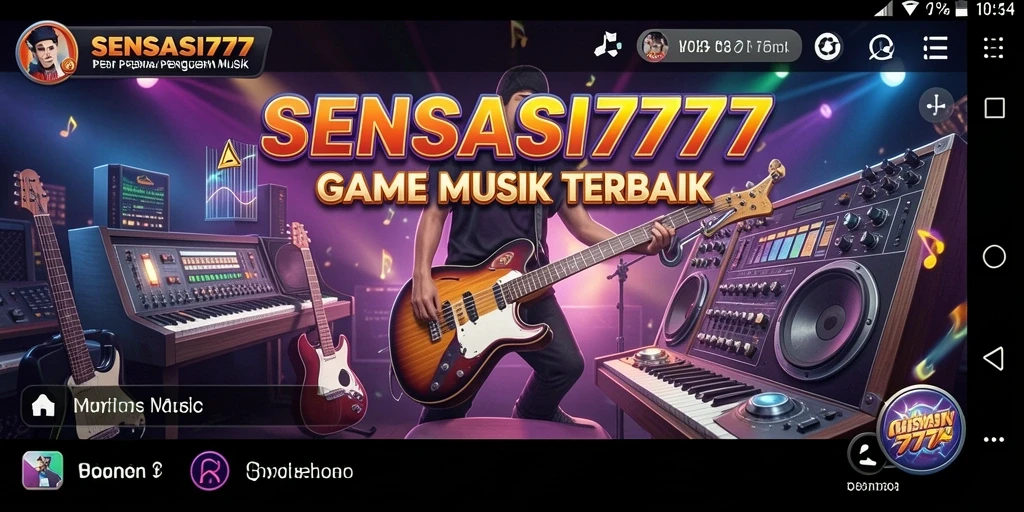 Tampilan menarik dari gameplay SENSASI777 yang penuh musik.